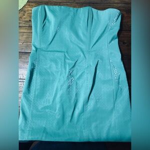 Meshki Strapless Textured Mini Dress in Teal